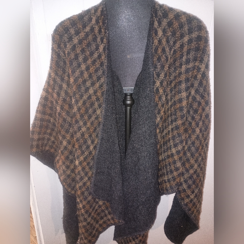 Plaid Wool Blend Shawl Ruanna